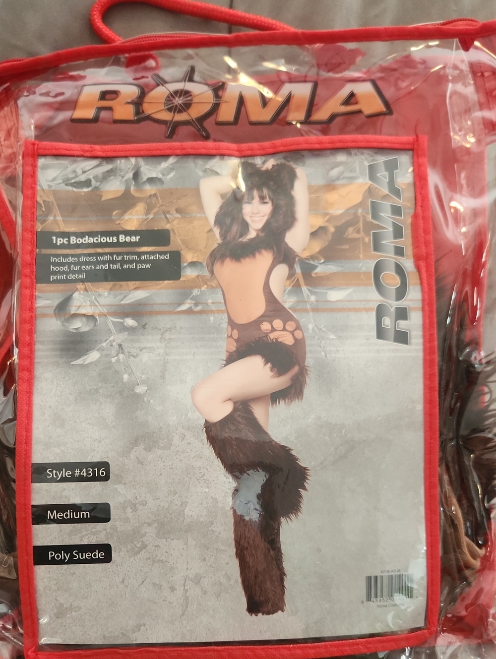 ROMA Brown Bear Bodacious Costume with Faux Fur Accents